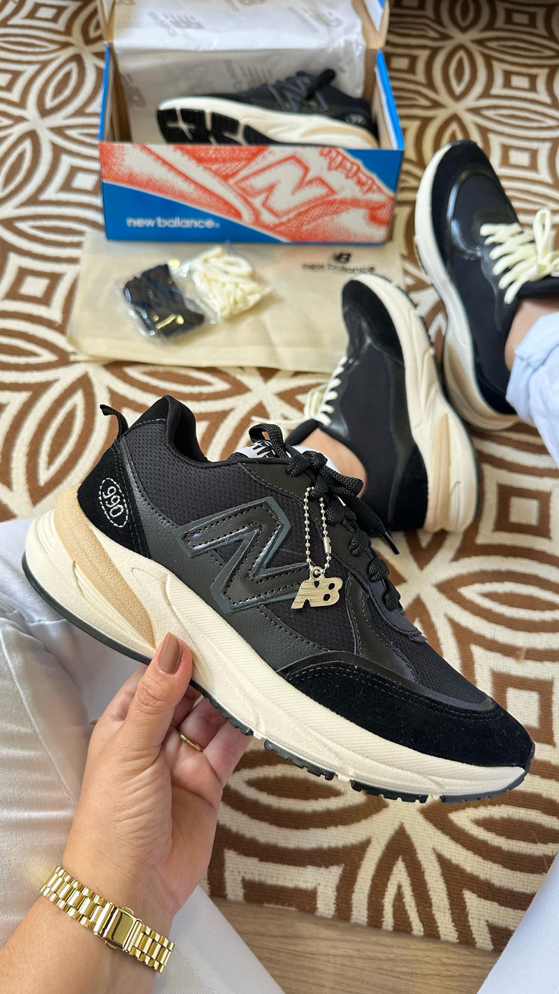 Tênis Feminino NB 990 Lançamento Preto Refletivo